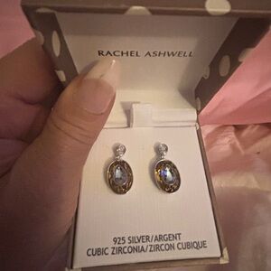 Rachel Ashwell Gold and Sterling Silver Cubic Zirconia Earrings